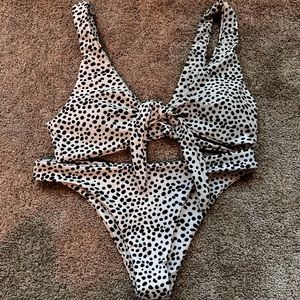 Zaful Front Tie Polka Dot Bikini